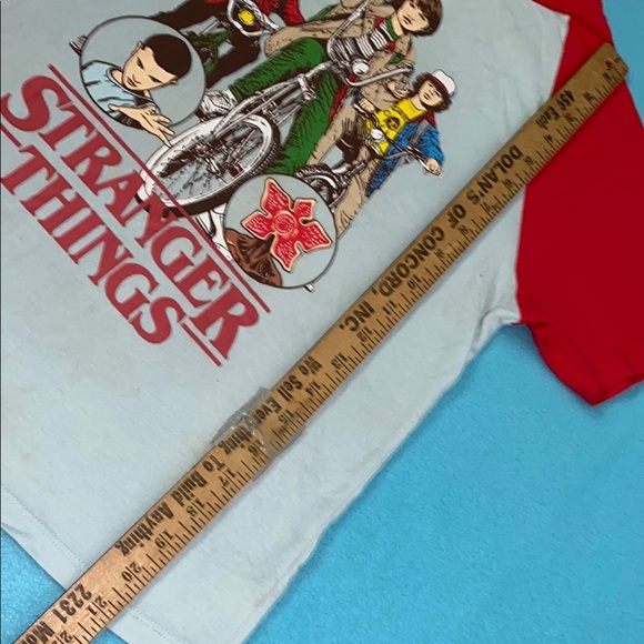 Stranger Things Short Sleeve Tee by Netflix jersey style blue red size M 8-10 - Picture 7 of 8